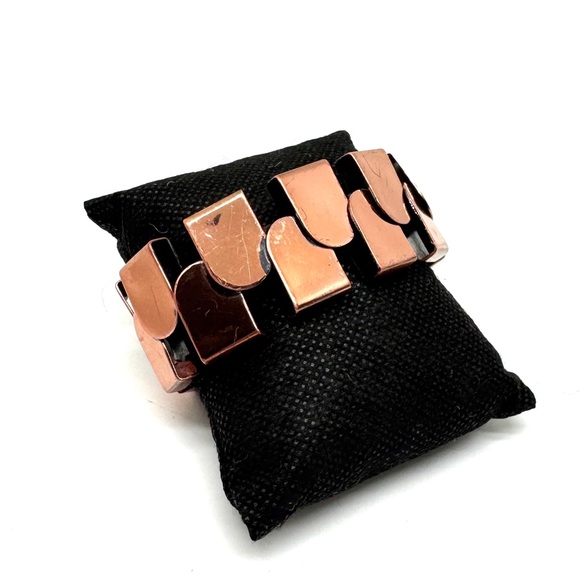 Renoir Vintage Copper Cuff Modernist Geometric Bracelet - Picture 2 of 16